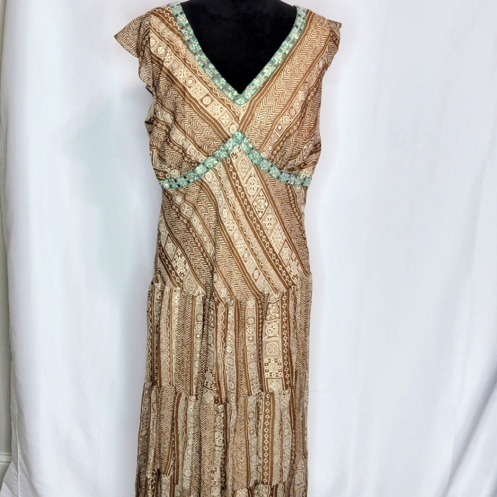 SANGRIA Woman Aztec Print Maxi Dress Size 16W #356